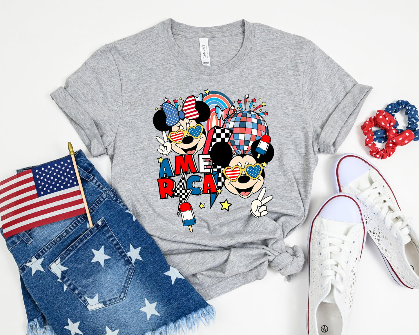 Fourth of July Mickey Minnie patriotic family t-shirt