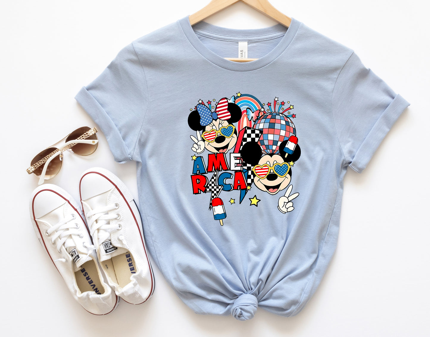 Fourth of July Mickey Minnie patriotic family t-shirt