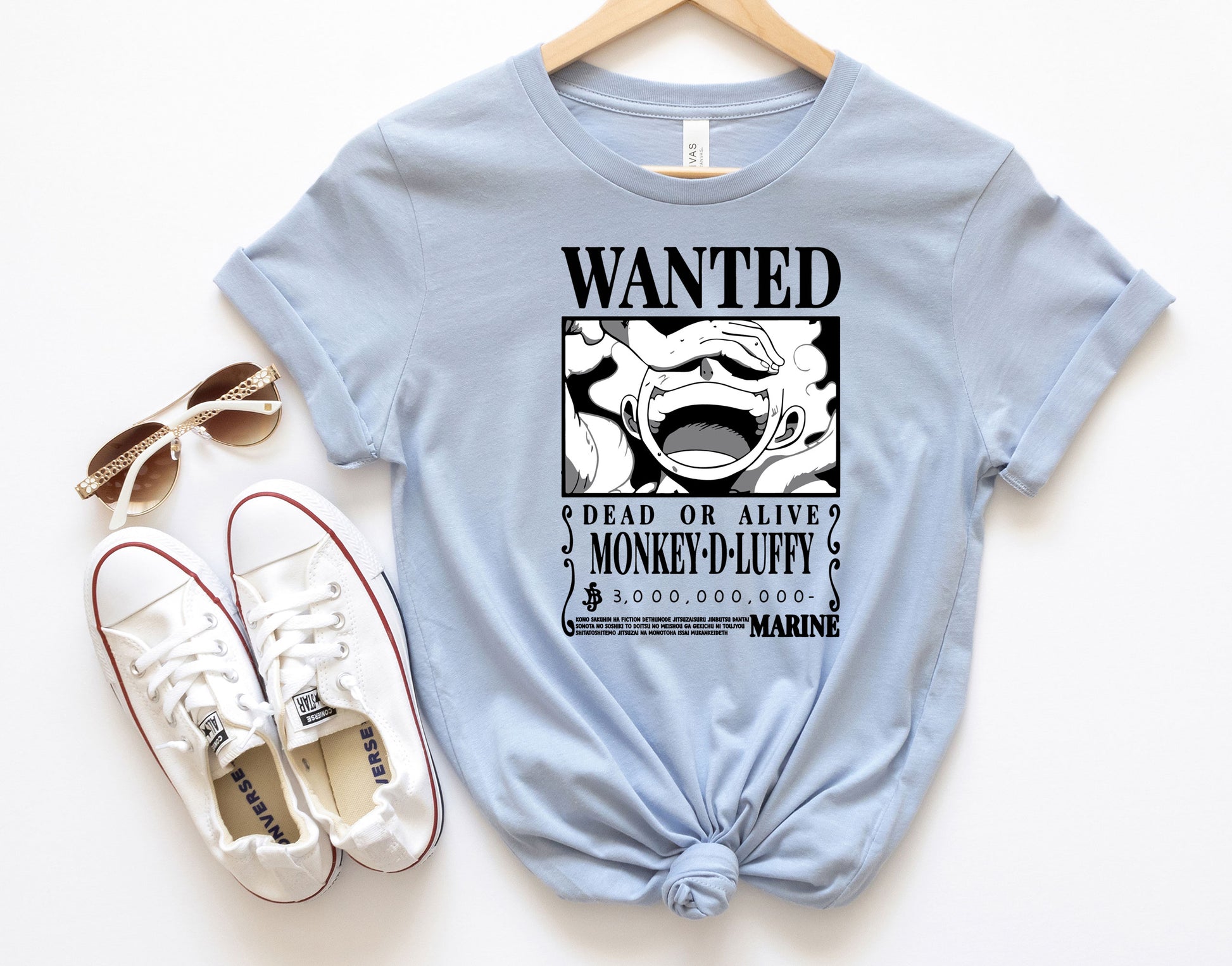 Wanted Dad or Alive Monkey D. Luffy T-shirt, Manga Shirts