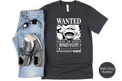 Wanted Dad or Alive Monkey D. Luffy T-shirt, Manga Shirts