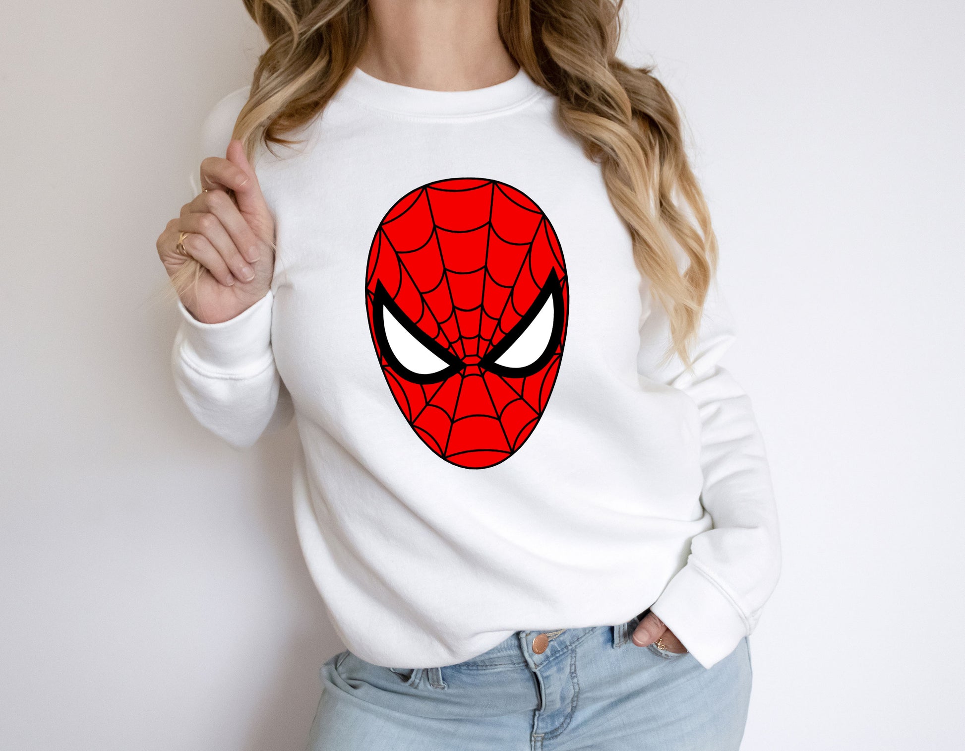 Cute Spider-man Face Marvel-Inspired Sweatshirt