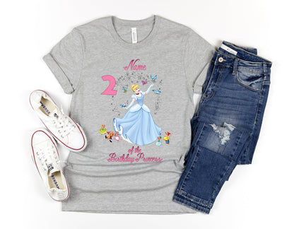 Customizable Cinderella Birthday T-Shirt for Mom Dad and Princess Ella