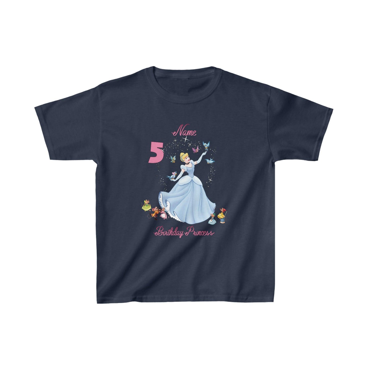 Anpassbares Aschenputtel-Geburtstags-T-Shirt für Mama, Papa und Prinzessin Ella