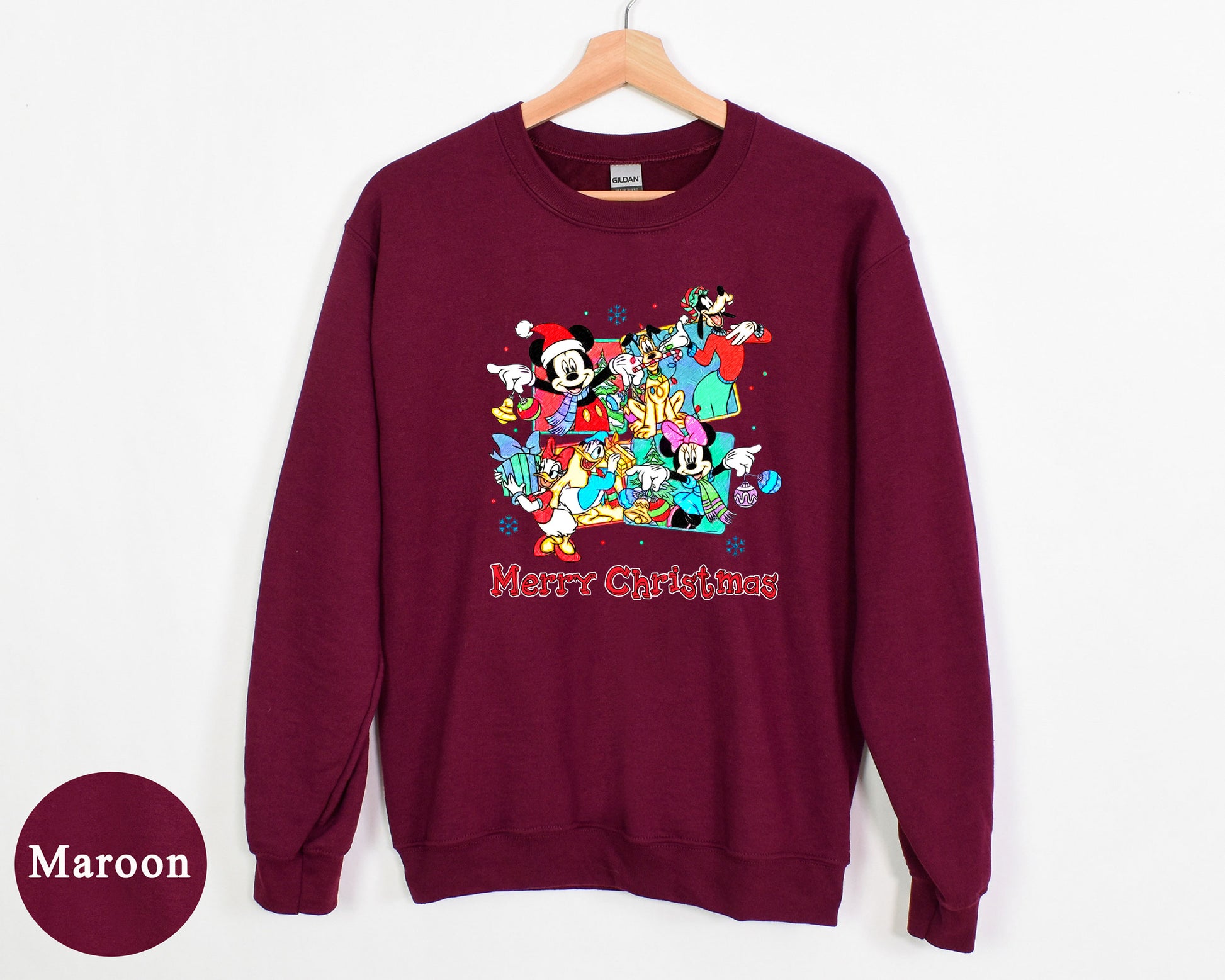 Merry Christmas Disney drawing Family Vacation Matching Sweatshirts