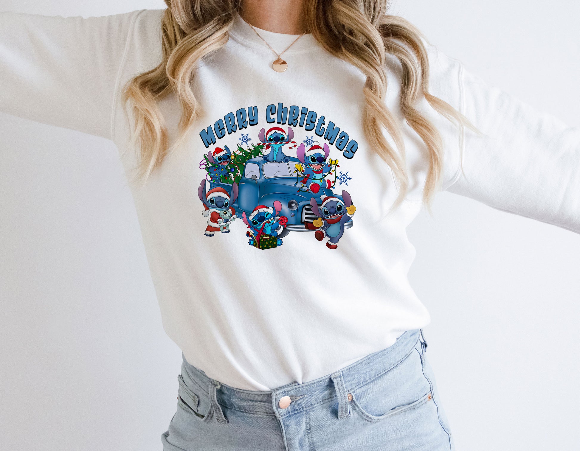 Disney-Inspired Stitch Christmas Vacation Family Sweatshirt