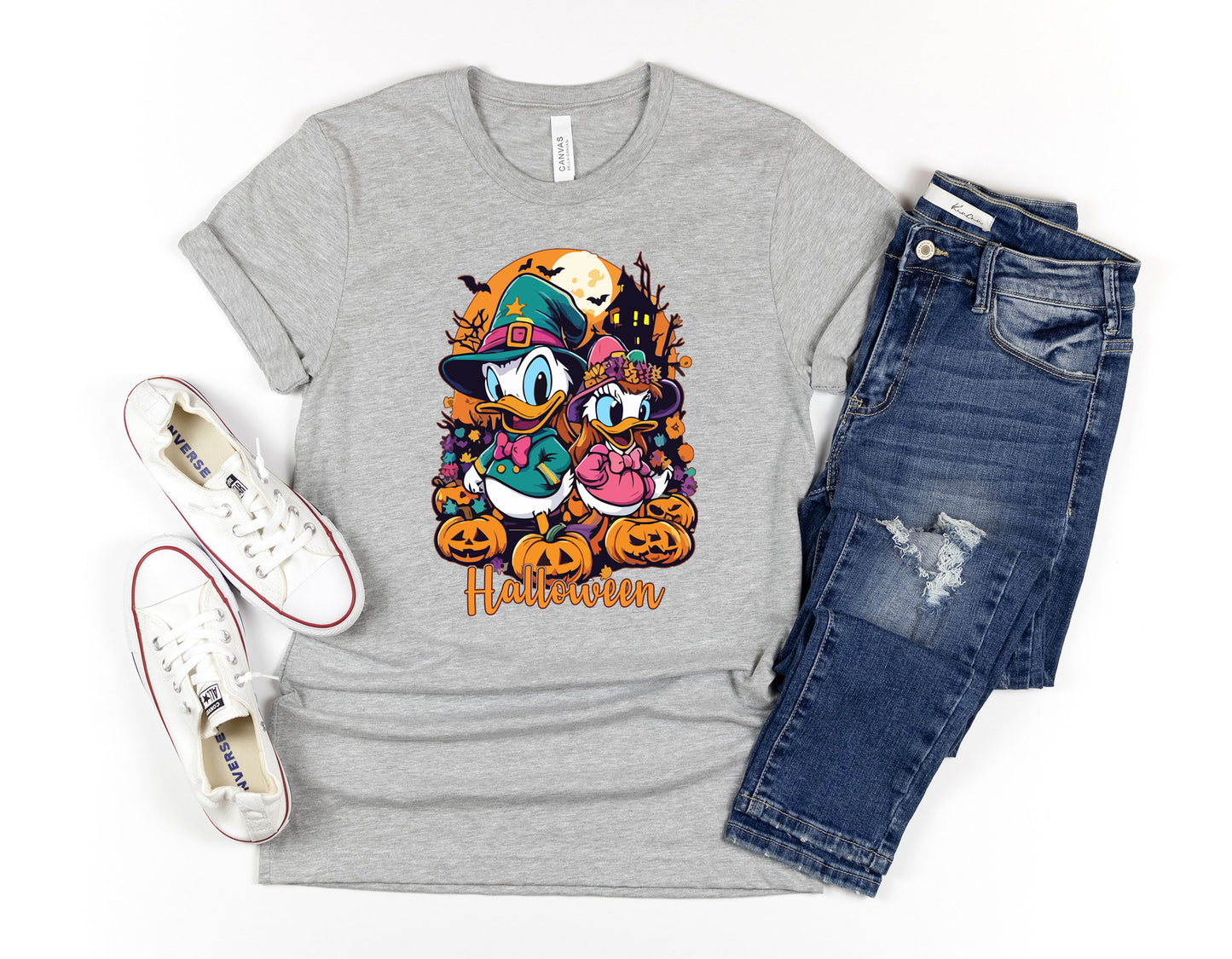 Cute Donald & Daisy Duck Halloween Family Shirt