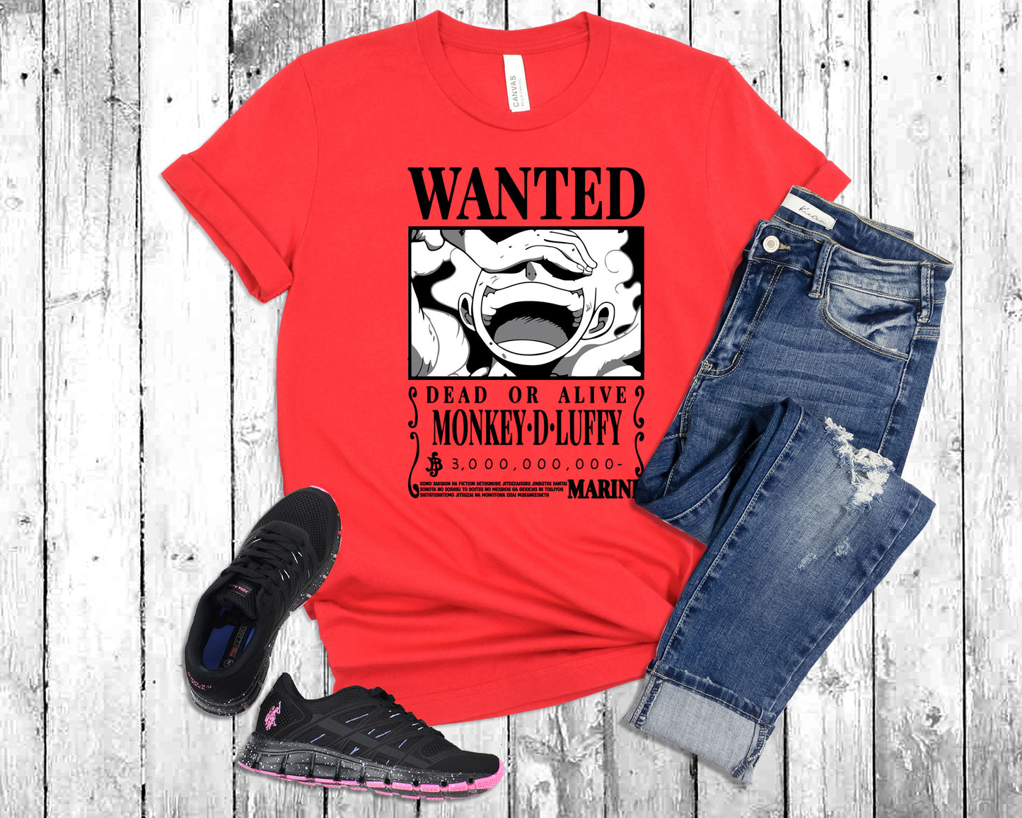 Wanted Dad or Alive Monkey D. Luffy T-shirt, Manga Shirts