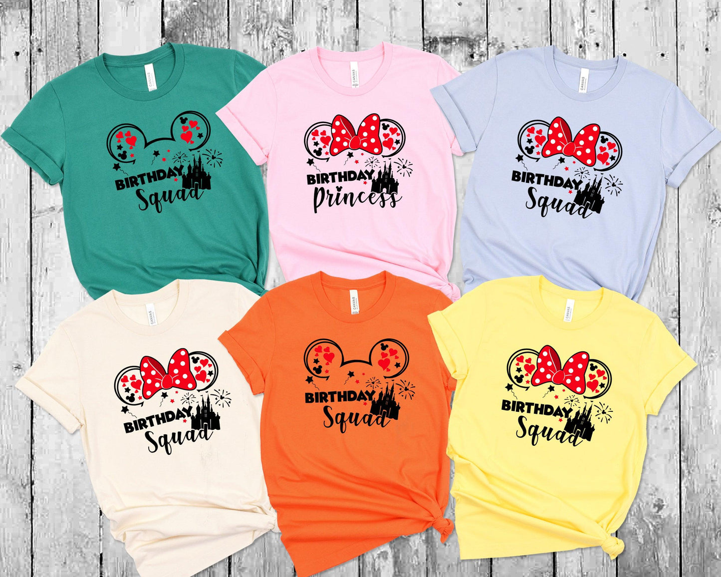 Disney-inspirierte Geburtstagstrupp-Familien-Matching-Shirts