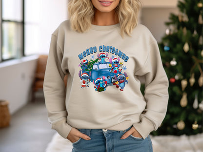 Disney-Inspired Stitch Christmas Vacation Family Sweatshirt