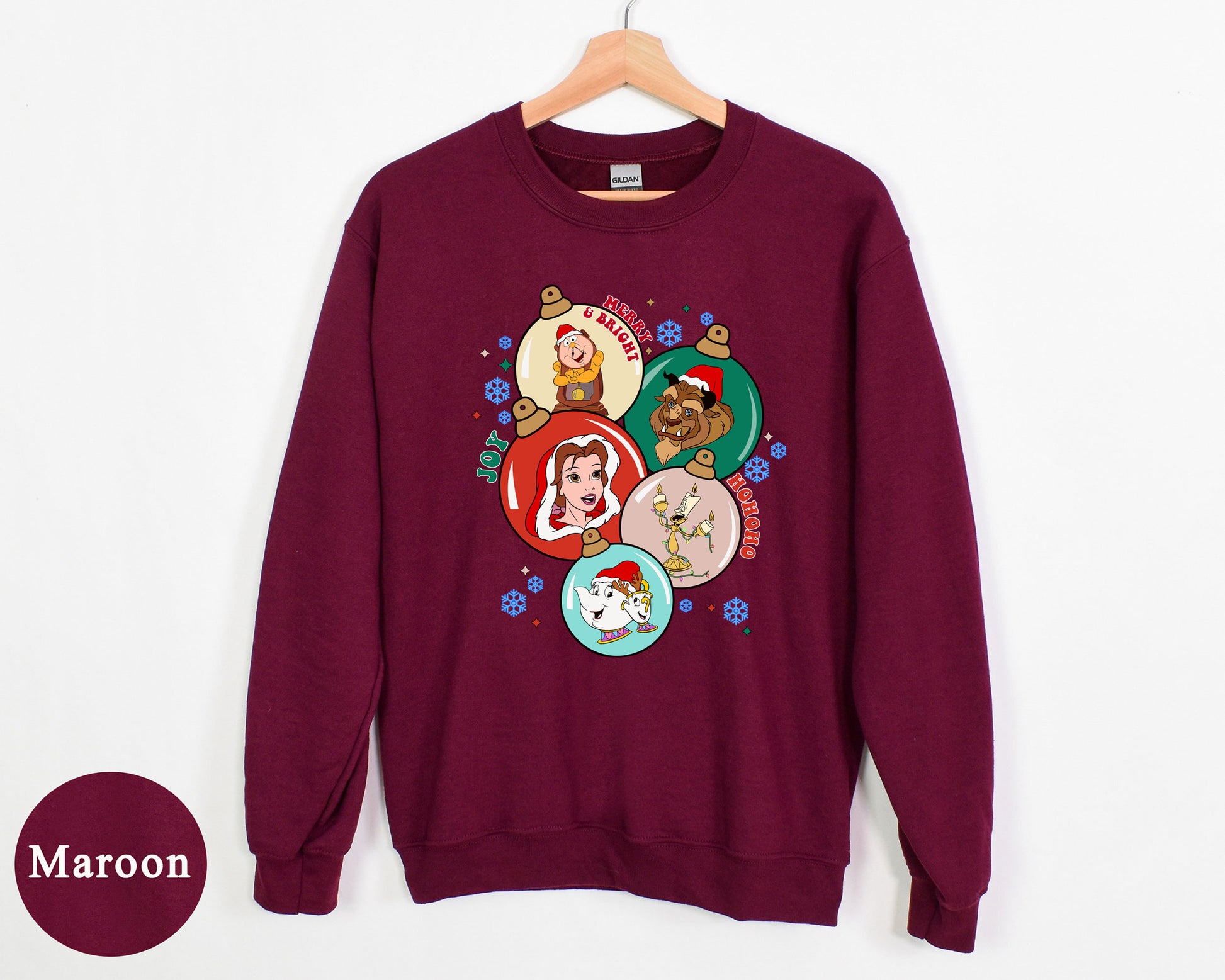 The Beauty and The Beast Disney Christmas Cute Family Sweatshirt