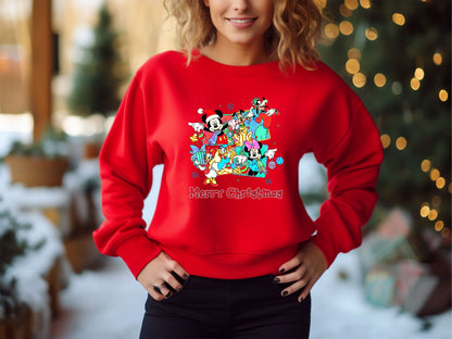 Merry Christmas Disney drawing Family Vacation Matching Sweatshirts