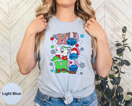 HO HO HO Stitch Christmas Shirt