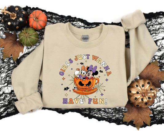 Girls Just Wanna Have Fun Halloween Sweatshirt