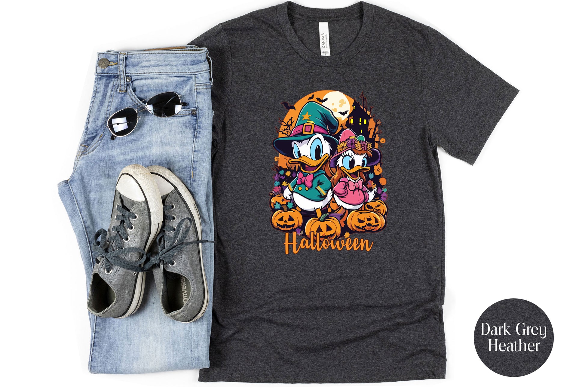 Cute Donald & Daisy Duck Halloween Family Shirt