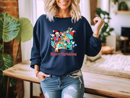 Merry Christmas Disney drawing Family Vacation Matching Sweatshirts