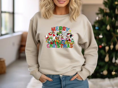 Merry Christmas Disneyland Family Vacation Matching Sweatshirts