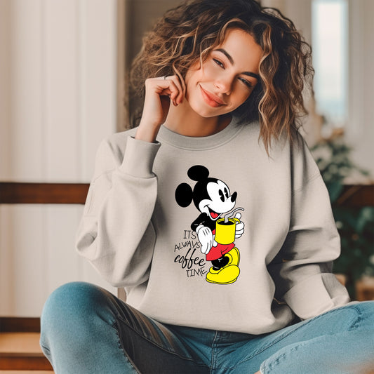 Mickey Mouse It's Always Coffee Time Sweatshirt