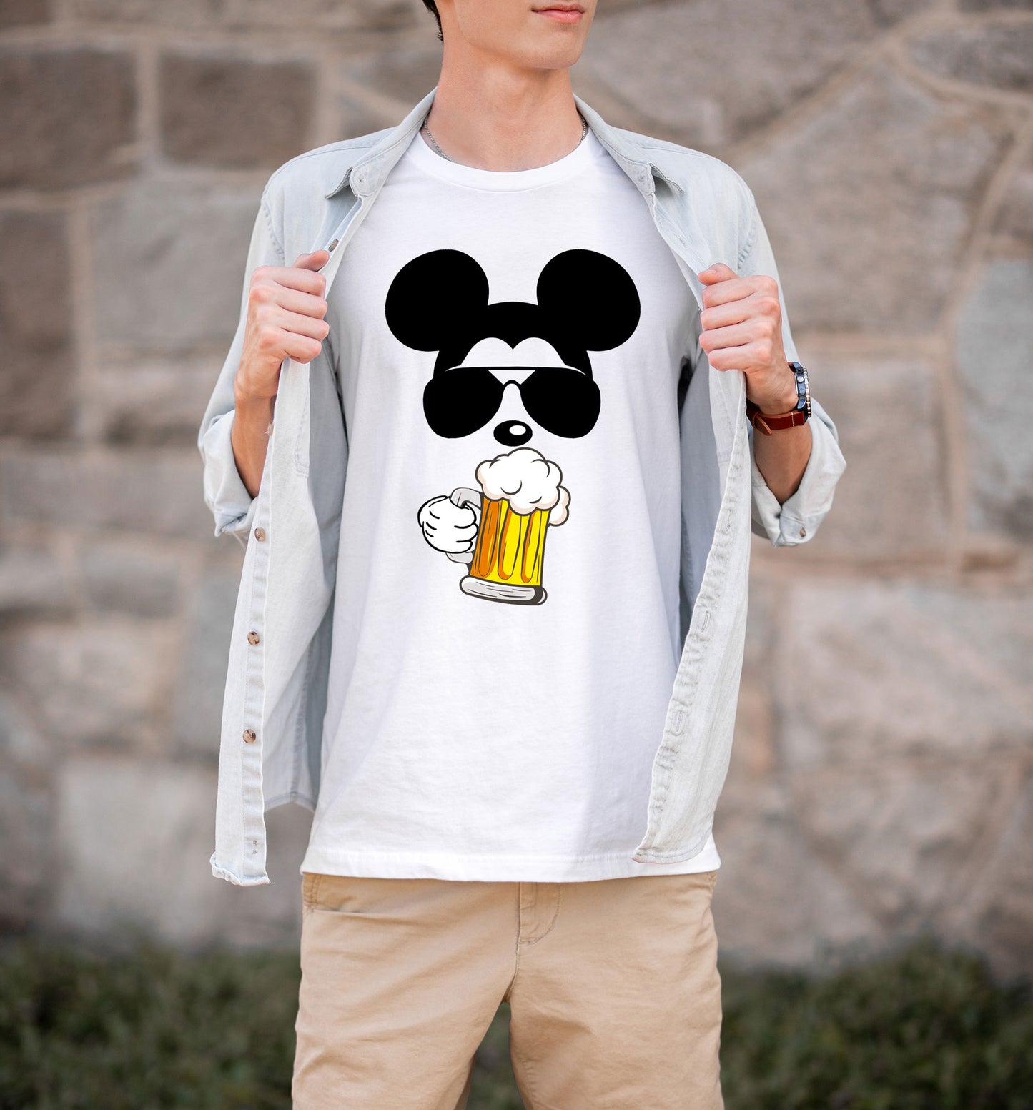 Epcot Shirts - Mickey & Minnie Drinking Beer Wine