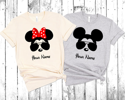 Personalized Mickey and Minnie Matching Shirts for Disney Family Trip