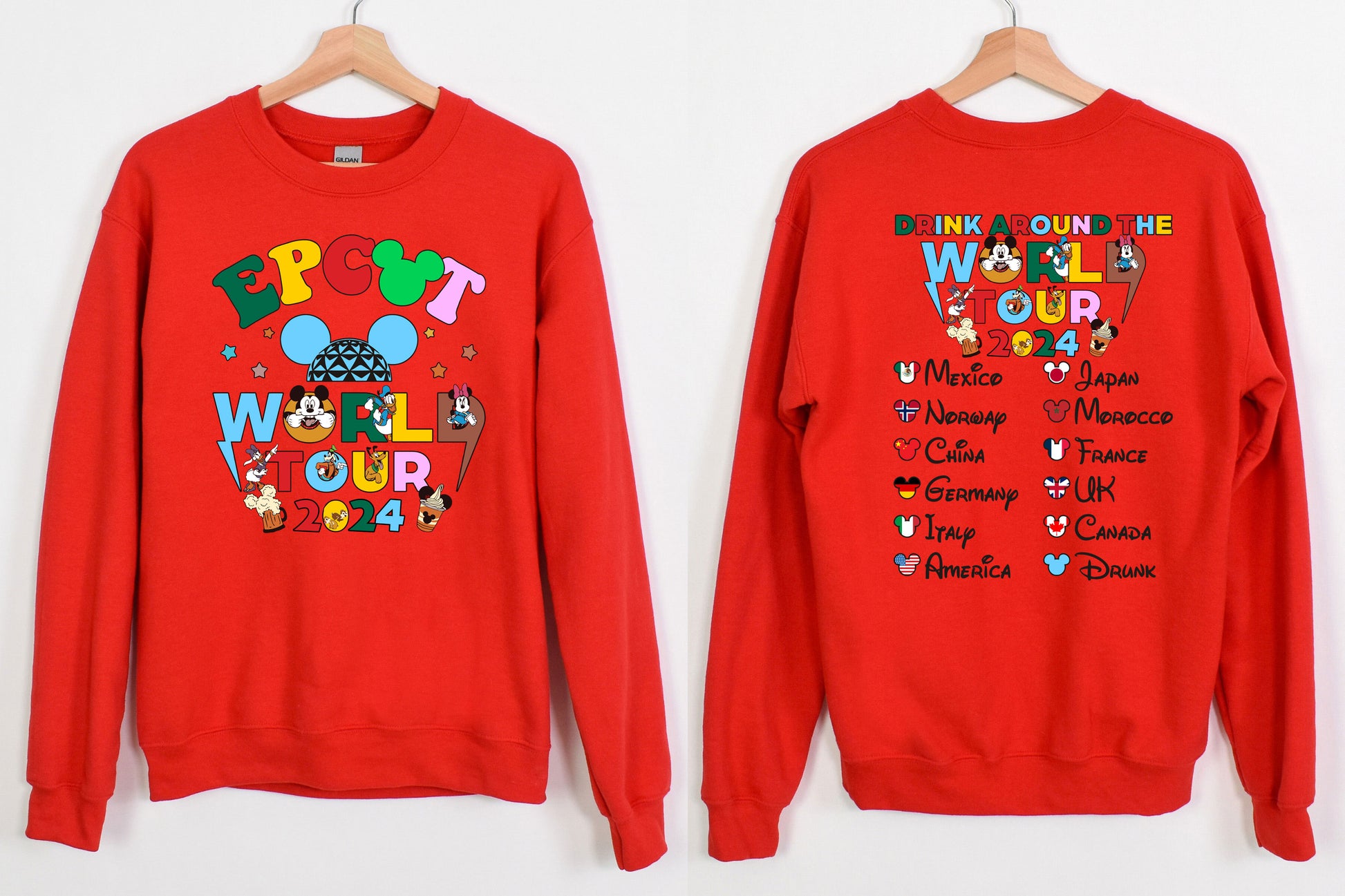 Disney Epcot World Tour Couple Sweatshirt