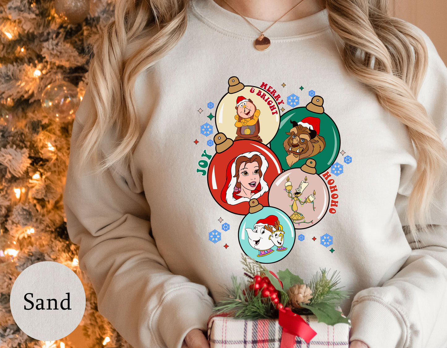 The Beauty and The Beast Disney Christmas Cute Family Sweatshirt