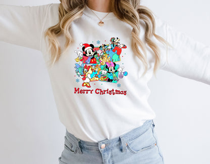 Merry Christmas Disney drawing Family Vacation Matching Sweatshirts