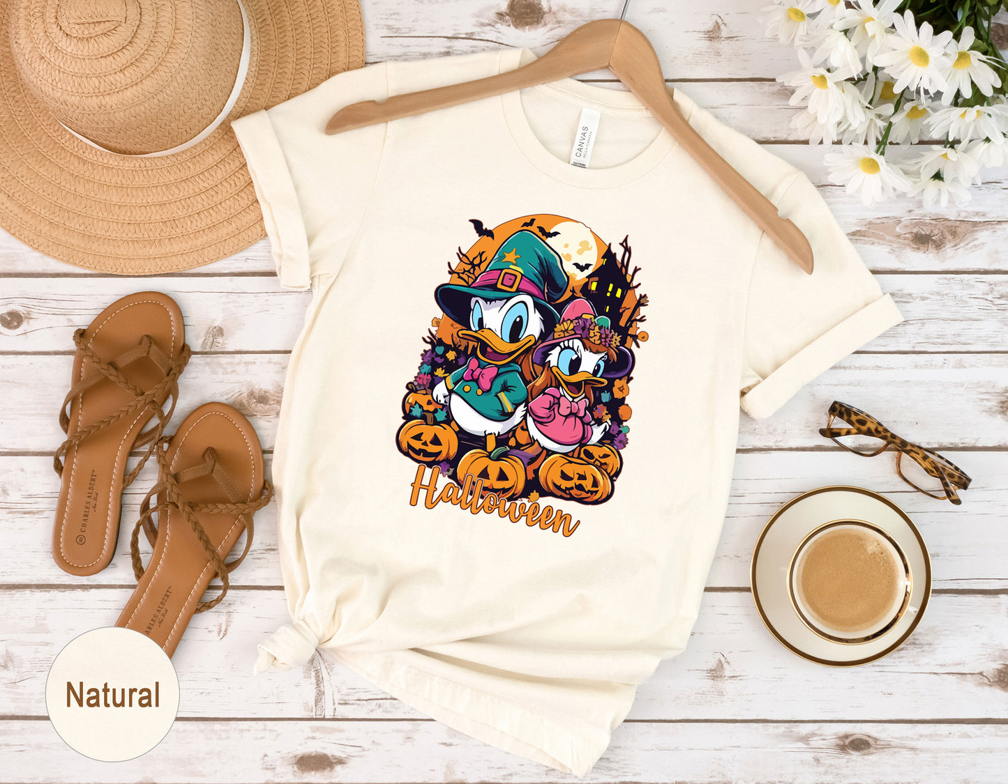 Cute Donald & Daisy Duck Halloween Family Shirt