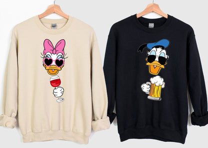 Donald & Daisy Drinking Around Epcot Sweatshirts