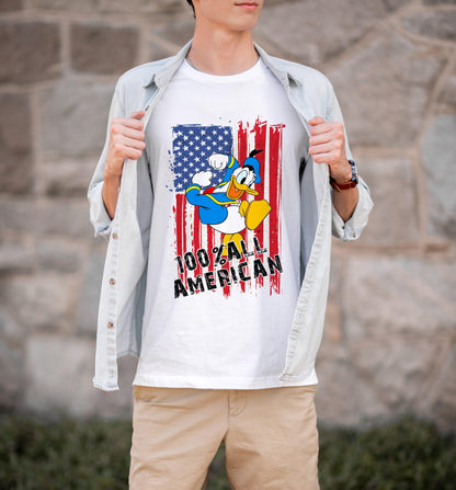 Donald Duck American flag patriotic t-shirt