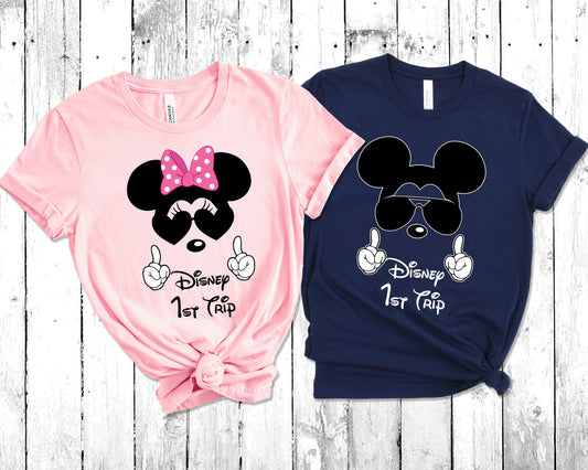 First Disney Trip Family Matching Shirts featuring Mickey & Minnie