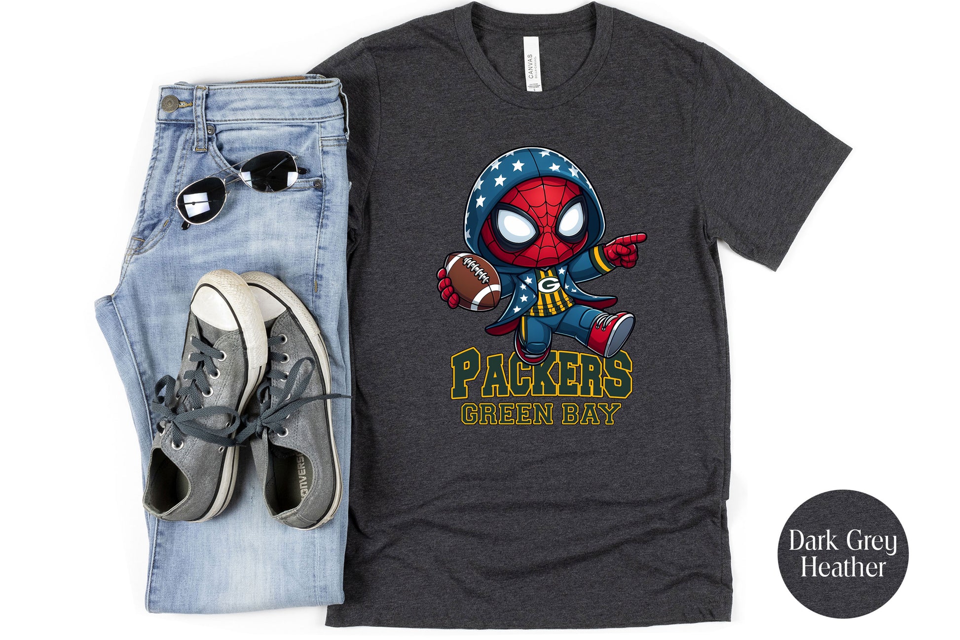 Green Bay Packers Spider-man football Shirt, Marvel Sport T-shirts