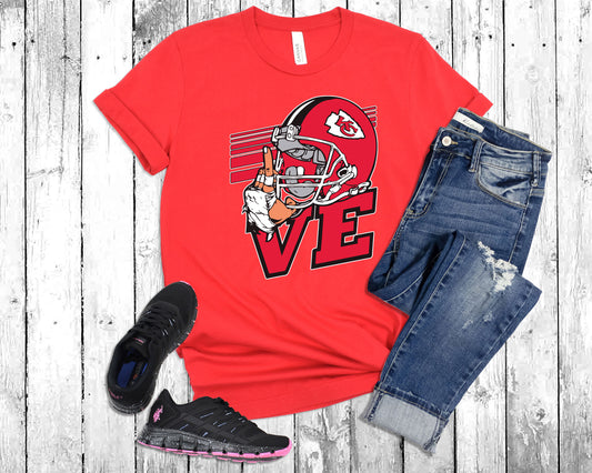 Retro Kansas City Chiefs Helmet Love football Shirt