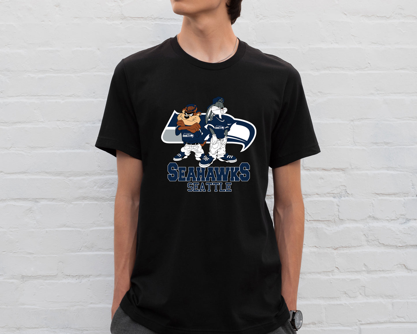 Seattle Seahawks Bugs Bunny and Tazz football Shirt