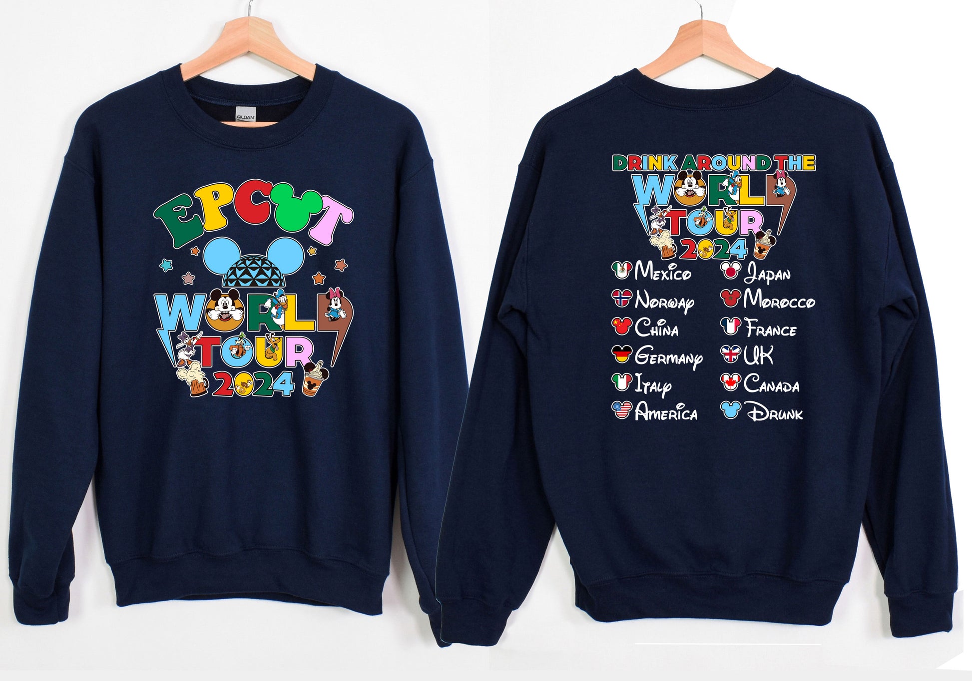 Disney Epcot World Tour Couple Sweatshirt