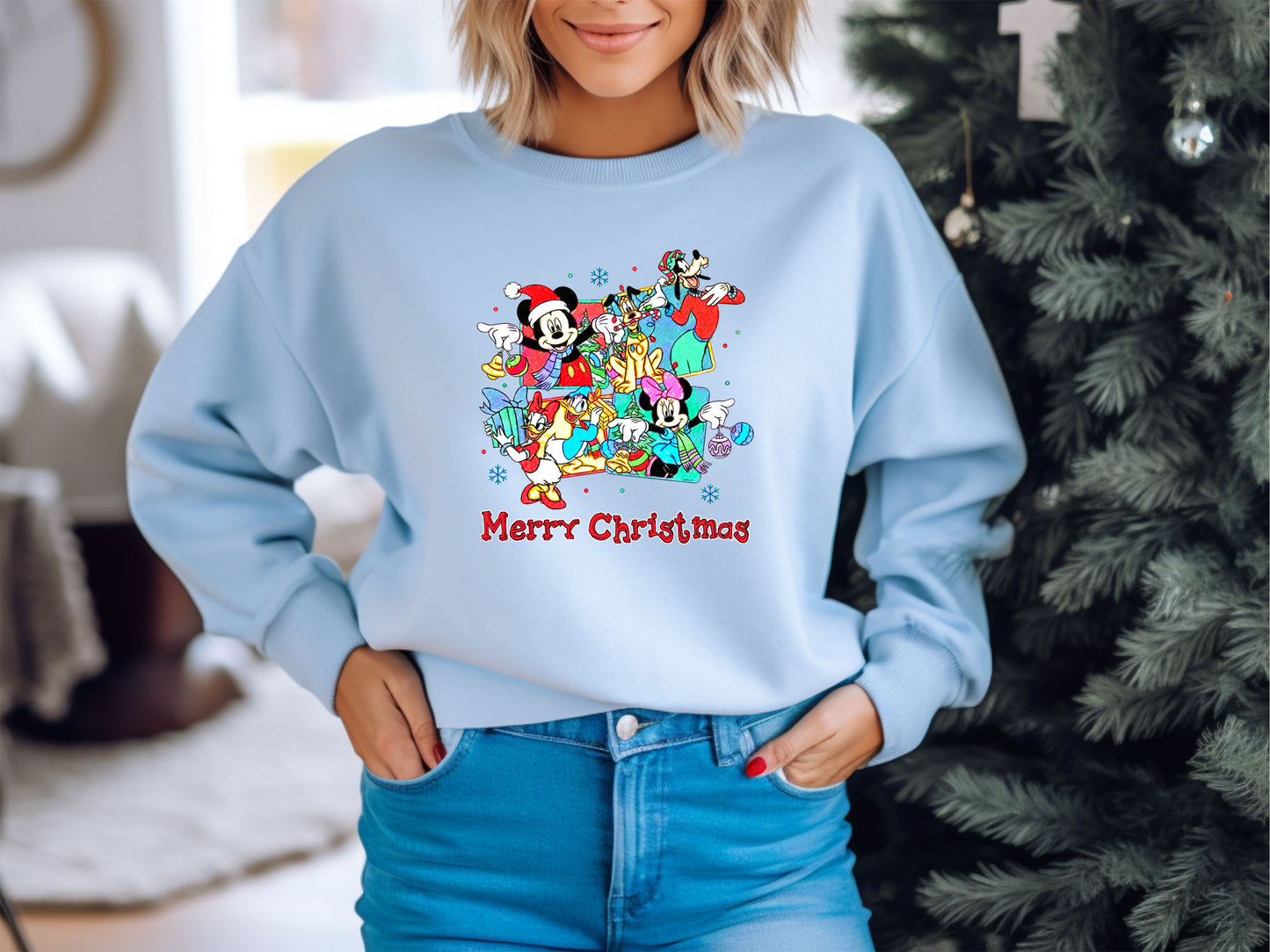 Merry Christmas Disney drawing Family Vacation Matching Sweatshirts