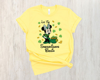 Irish Mickey Minnie Shamrock Family Shirts