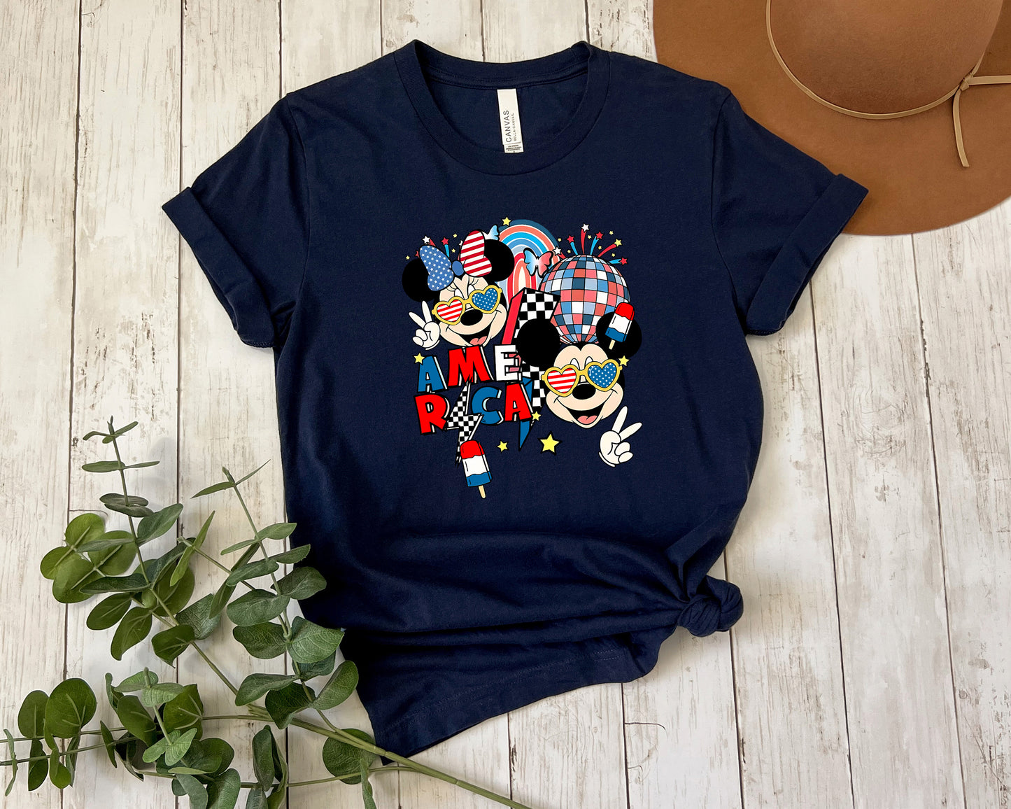 Fourth of July Mickey Minnie patriotic family t-shirt