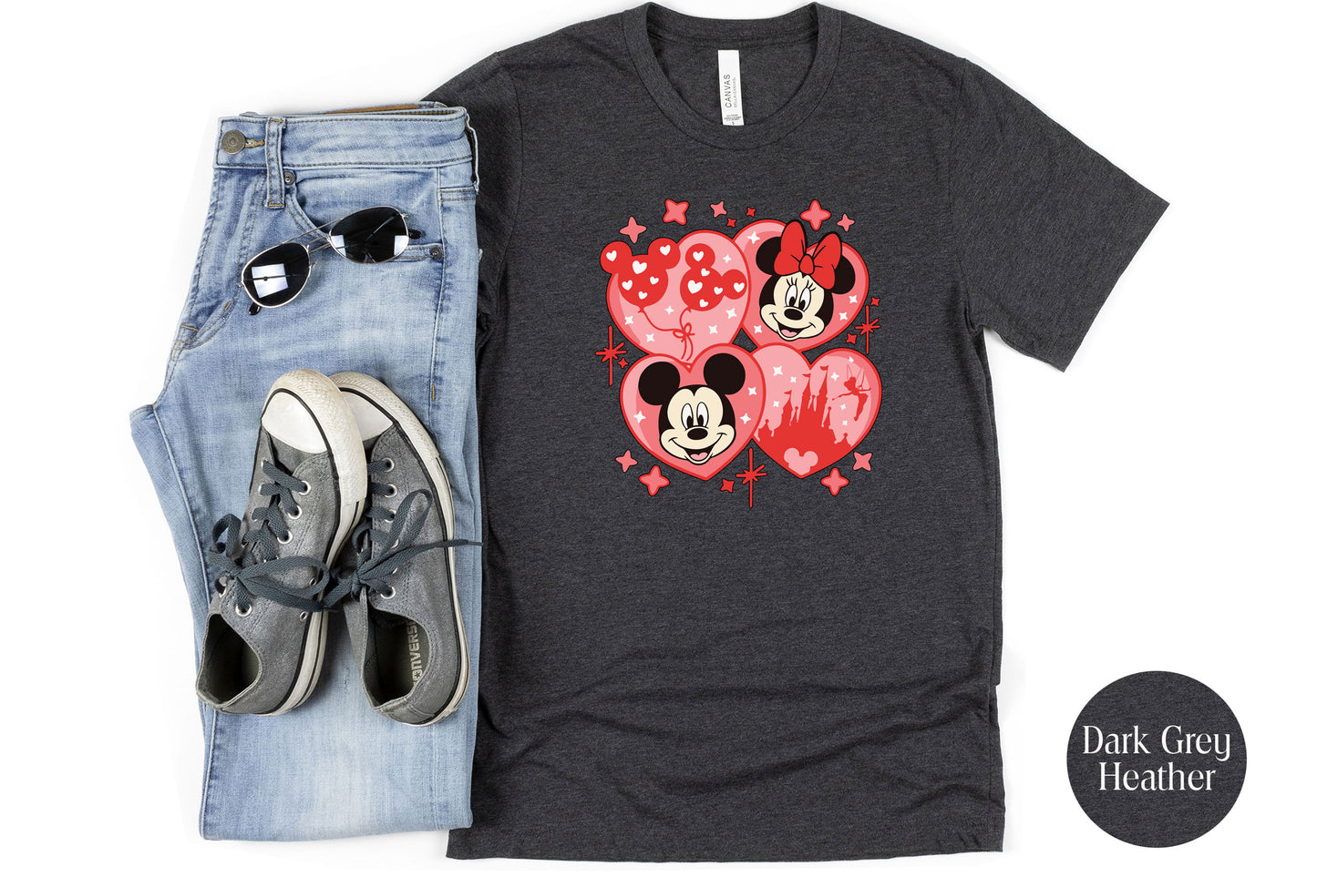 Mickey Minnie Matching Valentine Couple Shirts