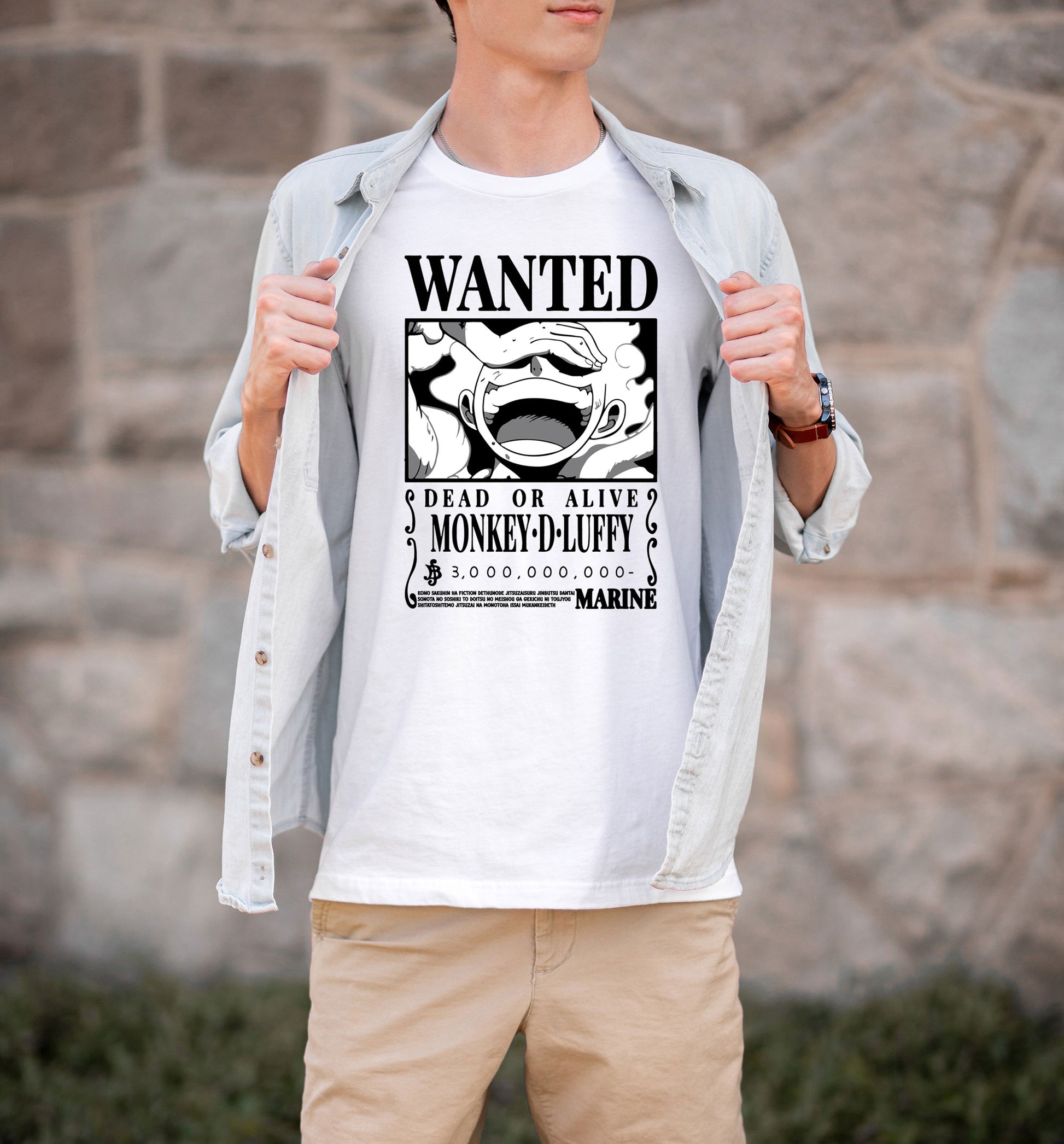 Wanted Dad or Alive Monkey D. Luffy T-shirt, Manga Shirts