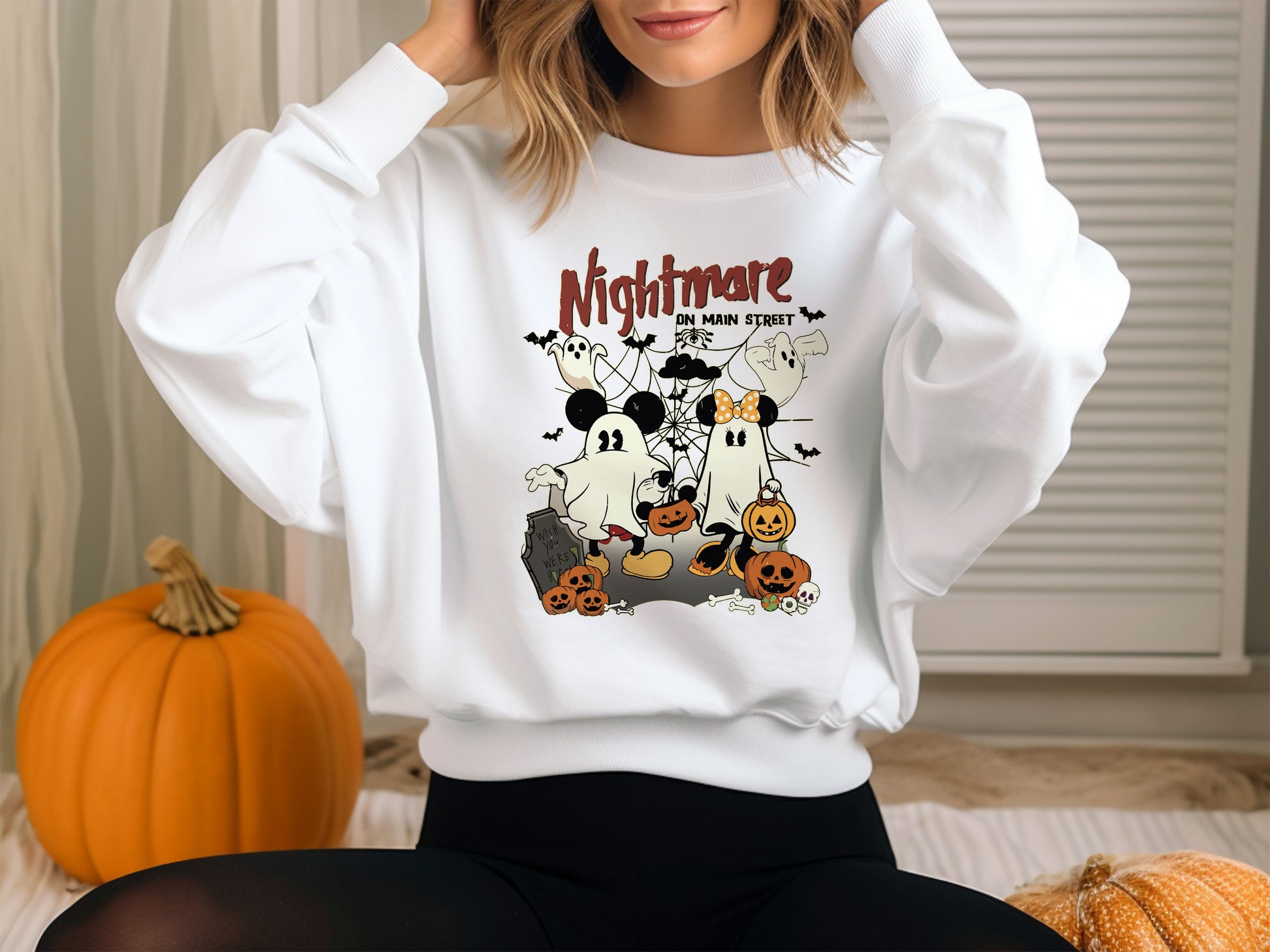 Vintage Nightmare on Main Street Magic Halloween Trip Family Sweatshirt