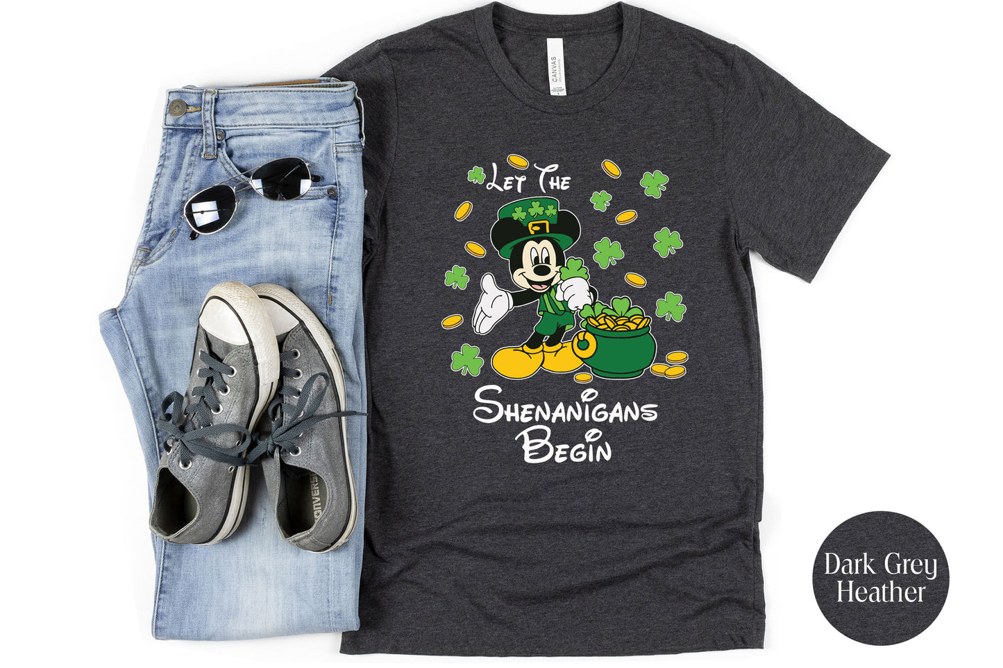 Irish Mickey Minnie Shamrock Family Shirts