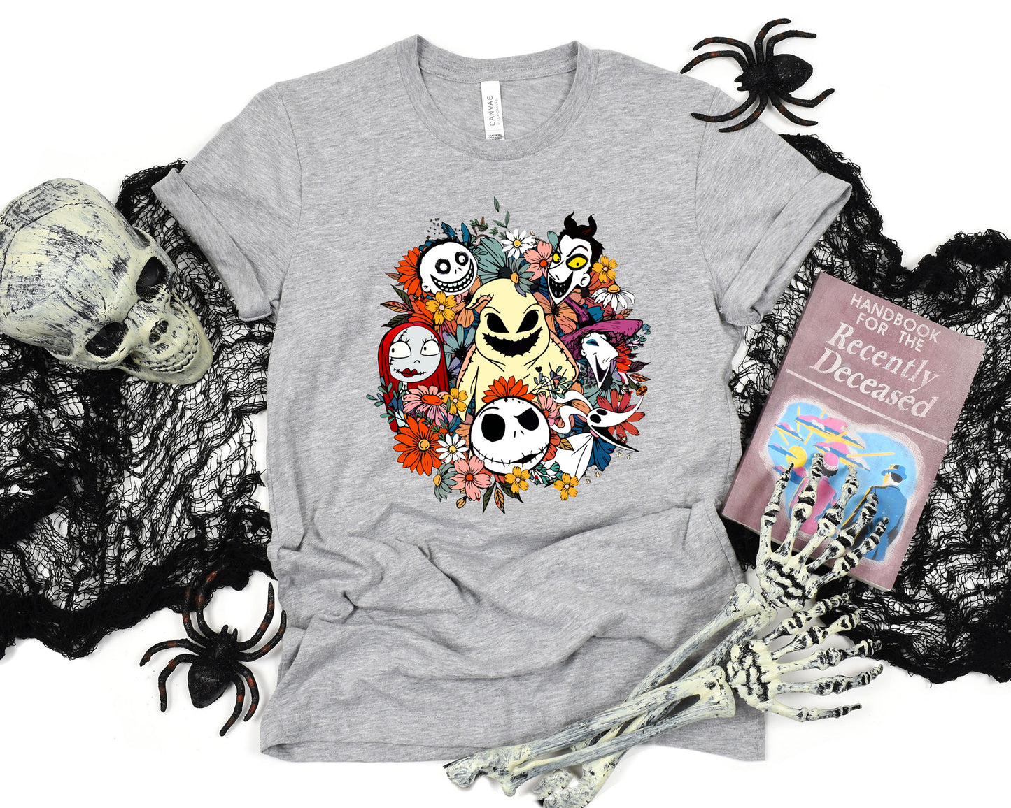 Jack Skellington and Sally Flower Shirt