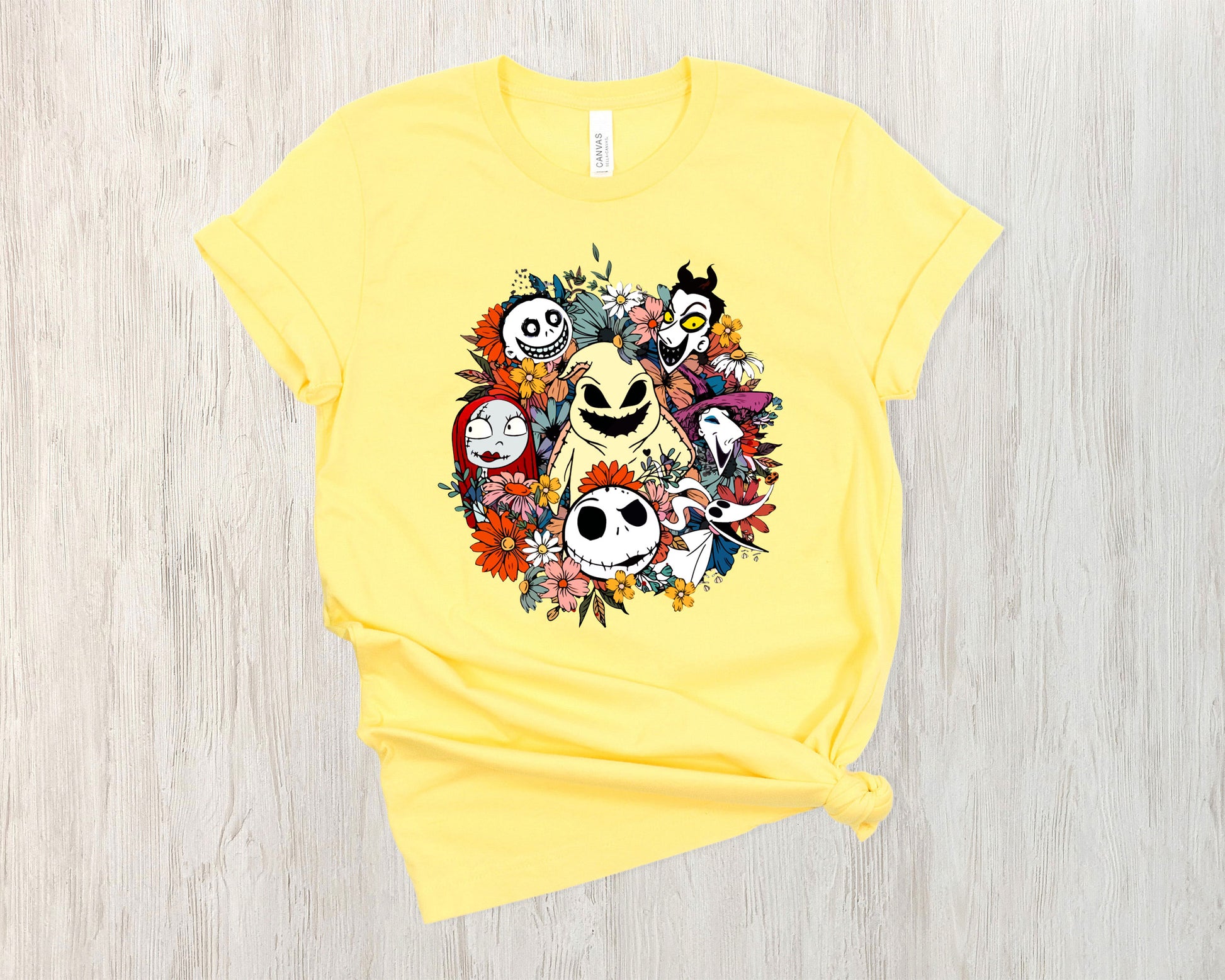 Jack Skellington and Sally Flower Shirt